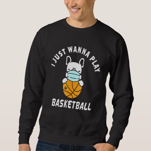 Basketbal Hond Gezichtsmasker Basketbal Franse Bul Trui (Voorkant)