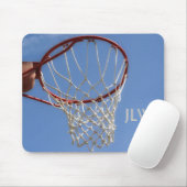 Basketbal Hoop Blue Sky gepersonaliseerde fotograf Muismat (Met muis)