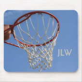Basketbal Hoop Blue Sky gepersonaliseerde fotograf Muismat (Voorkant)