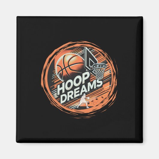 Basketbal Hoop Dreams Actief Magneet (Voorkant)