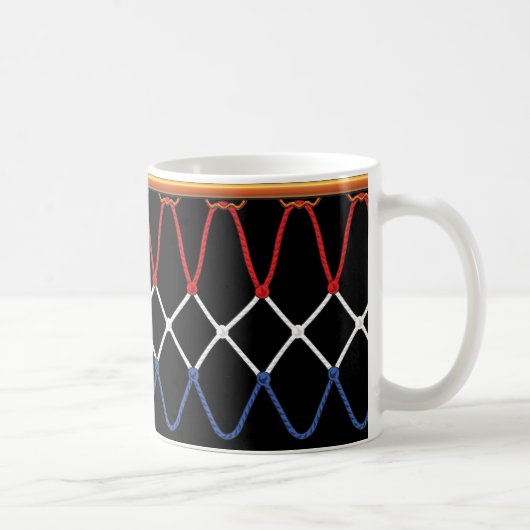 Basketbal Hoop Net_red, wit, blauw Team Koffiemok (Rechts)