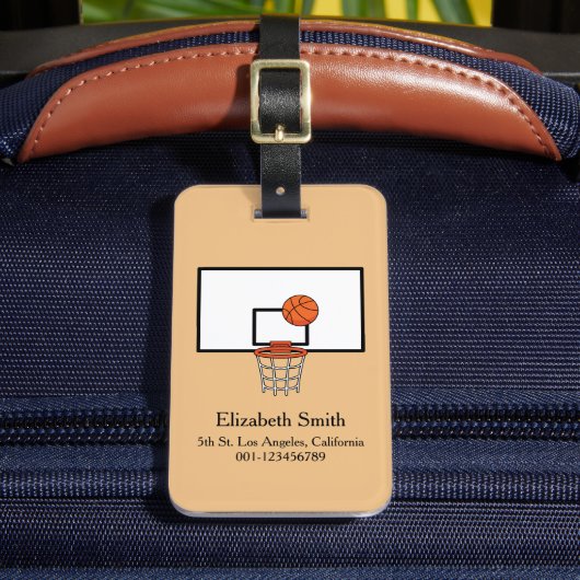 Basketbal Hoop personaliseren Bagagelabel (Voorkant Insitu 2)