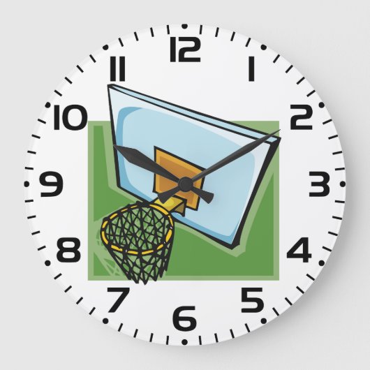Basketbal Hoop Sport Backboard en Net Grote Klok (Voorkant)
