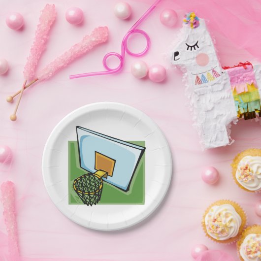 Basketbal Hoop Sport Backboard en Net Papieren Bordje (Feest)