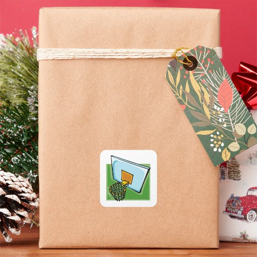 Basketbal Hoop Sport Backboard en Net Vierkante Sticker