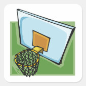 Basketbal Hoop Sport Backboard en Net Vierkante Sticker (Voorkant)