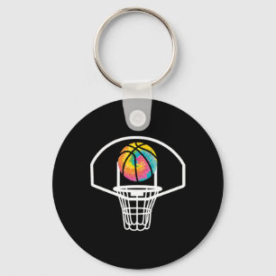 Basketbal Hoop voor een Streetball Player Ball Sleutelhanger