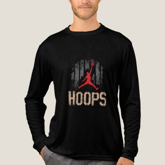  Basketbal "Hoops" Grunge Design Tri-Blend Shirt (Voorkant volledig)