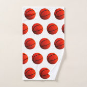 Basketbal Hoops Sinaasappel Zwarte Basketballen 4S Bad Handdoek (Handdoek)