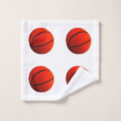 Basketbal Hoops Sinaasappel Zwarte Basketballen 4S Bad Handdoek (Wasdoekje)