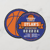 BASKETBAL HOOPS SPEL Sport Verjaardag Party Ronde Kaart (Voorkant / Achterkant)