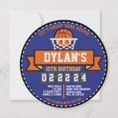 BASKETBAL HOOPS SPEL Sport Verjaardag Party Ronde Kaart (Voorkant)