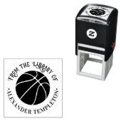 Basketbal Hoops Sport Bibliotheek Ronde Boek Naam Zelfinktende Stempel (In situ)