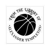 Basketbal Hoops Sport Bibliotheek Ronde Boek Naam Zelfinktende Stempel (Design)