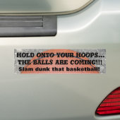Basketbal Hou je Randjes stevig vast Bumpersticker (Op auto)