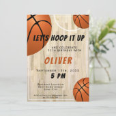 Basketbal Hout Vloer Sport Kids Verjaardag Kaart (Staand voorkant)