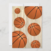 Basketbal Hout Vloer Sport Kids Verjaardag Kaart (Achterkant)