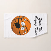 Basketbal Huilhanddoek Jouw tekst en kleur Handdoek (Handdoek)