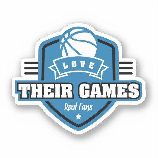 Basketbal I houdt van Hun Spel met Vele Kleur van Sticker (Voorkant)