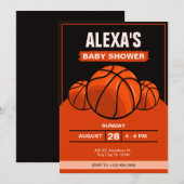 Basketbal iconische zwart sinaasappel baby shower kaart (Voorkant / Achterkant)