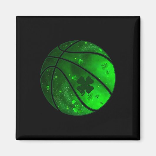 Basketbal Ierse Shamrock Lucky Clover St Patrick' Magneet (Voorkant)