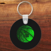 Basketbal Ierse Shamrock Lucky Clover St Patrick' Sleutelhanger (Voorkant)