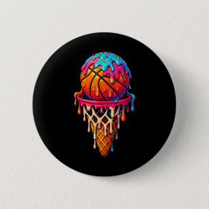 Basketbal ijsdrip voor jongens meisjes jeugd Bas Ronde Button 5,7 Cm