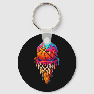Basketbal ijsdrip voor jongens meisjes jeugd Bas Sleutelhanger
