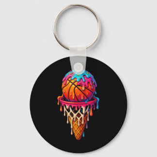 Basketbal ijsdrip voor jongens meisjes jeugd Bas Sleutelhanger