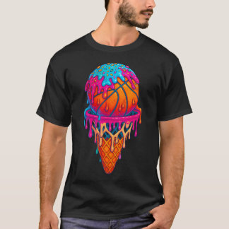 Basketbal ijsdruppelkegel jongens meisjes jeugd t-shirt