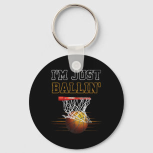 Basketbal Ik ben gewoon coach speler team trots Sleutelhanger