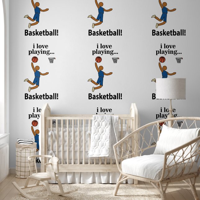 Basketbal Ik hou van basketbal spelen Behang (Kinderen)