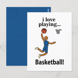Basketbal Ik hou van basketbal spelen Briefkaart