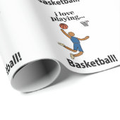 Basketbal Ik hou van Basketbal spelen Cadeaupapier (Rol Hoek)