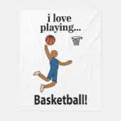 Basketbal Ik hou van basketbal spelen Fleece Deken (Voorkant)
