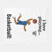 Basketbal Ik hou van basketbal spelen Fleece Deken (Voorkant (Horizontaal))