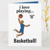 Basketbal Ik hou van basketbal spelen Kaart (Gele Bloem)