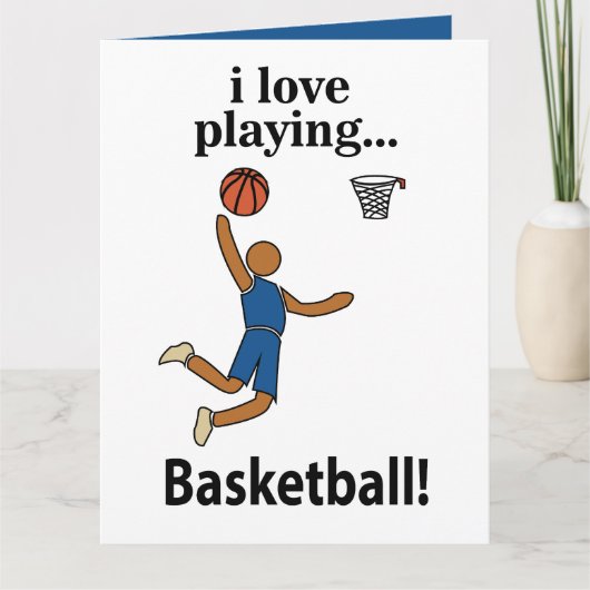 Basketbal Ik hou van basketbal spelen Kaart (Voorkant)