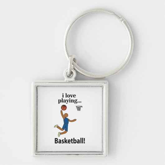 Basketbal Ik hou van basketbal spelen Sleutelhanger (Voorkant)