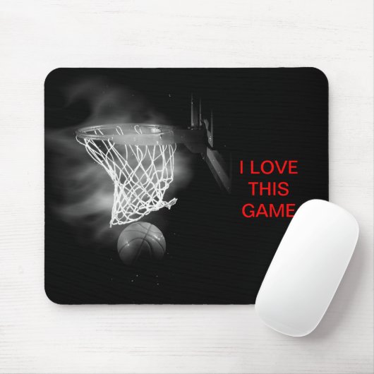 Basketbal Ik hou van dit spel Muismat (Met muis)