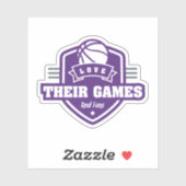 Basketbal Ik hou van hun spel met veel teamkleuren Sticker (Vel)