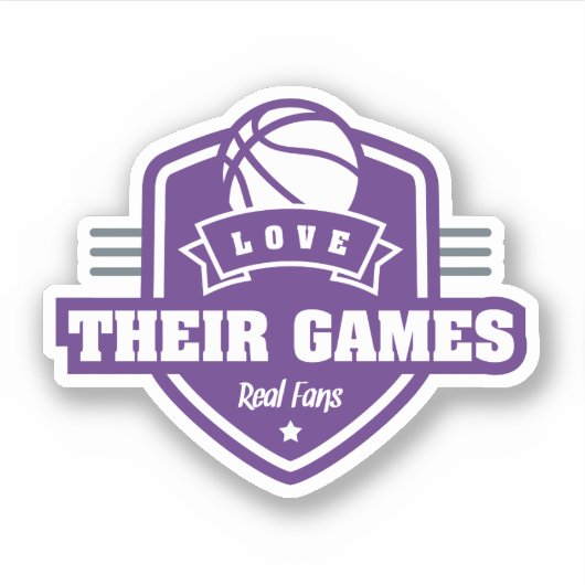Basketbal Ik hou van hun spel met veel teamkleuren Sticker (Voorkant)