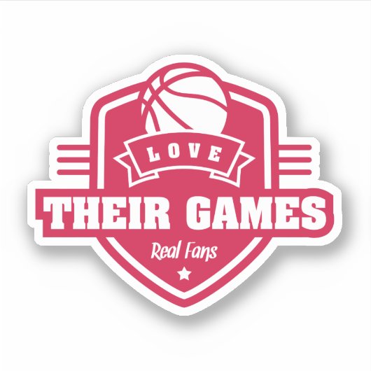 Basketbal Ik hou van hun spel met veel teamkleuren Sticker (Voorkant)