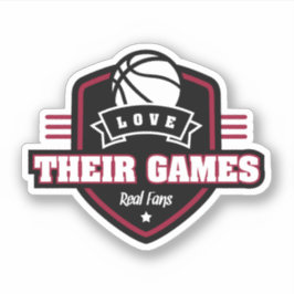 Basketbal Ik hou van hun spel met veel teamkleuren Sticker