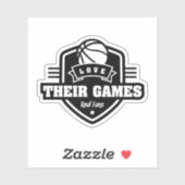 Basketbal Ik hou van hun spel met veel teamkleuren Sticker (Vel)
