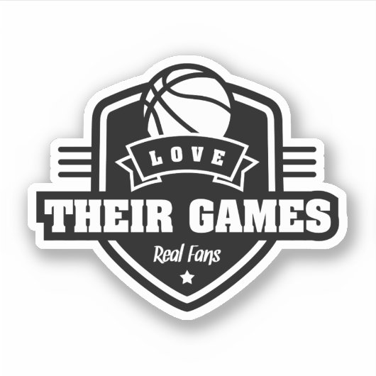 Basketbal Ik hou van hun spel met veel teamkleuren Sticker (Voorkant)