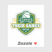 Basketbal Ik hou van hun spel met veel teamkleuren Sticker (Vel)