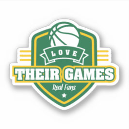 Basketbal Ik hou van hun spel met veel teamkleuren Sticker