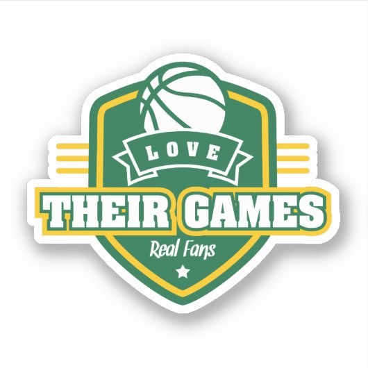Basketbal Ik hou van hun spel met veel teamkleuren Sticker (Voorkant)