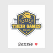 Basketbal Ik hou van hun spel met veel teamkleuren Sticker (Vel)